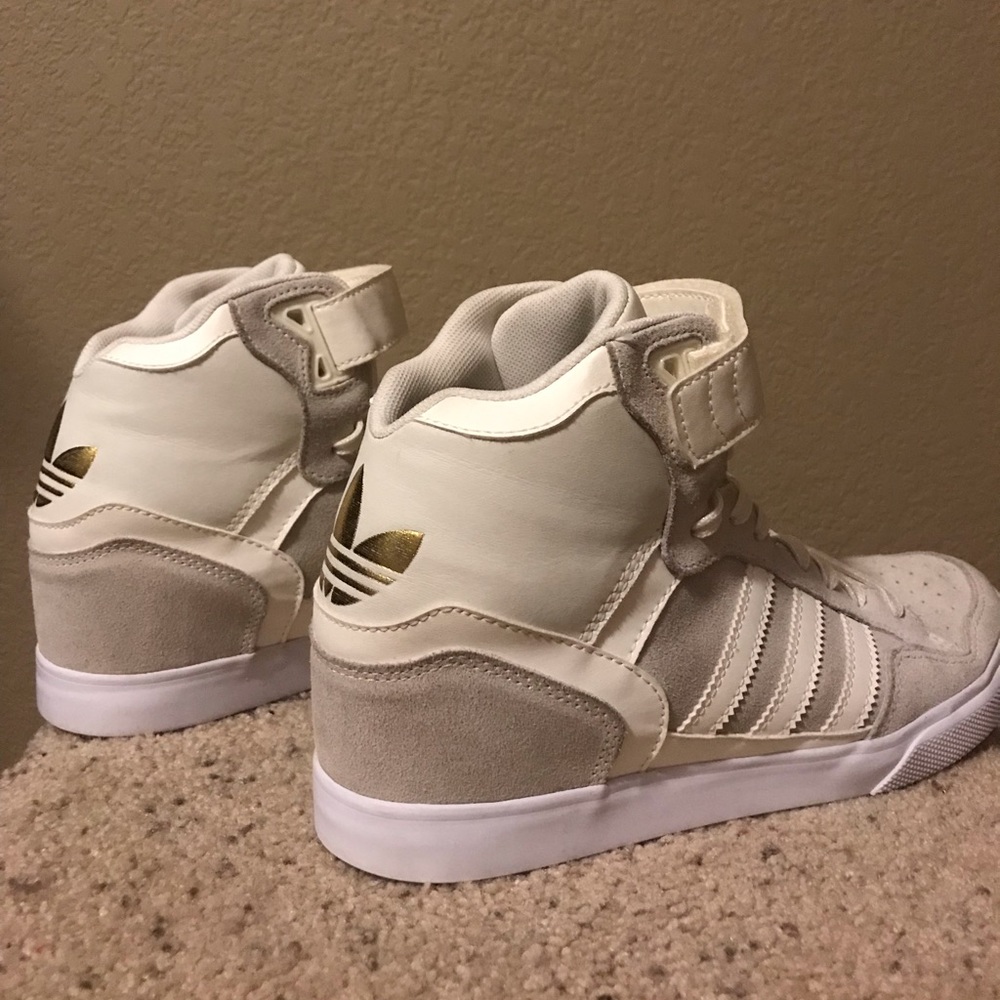 White Heel Platform Adidas Shoe
